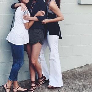 White flare Gap jeans